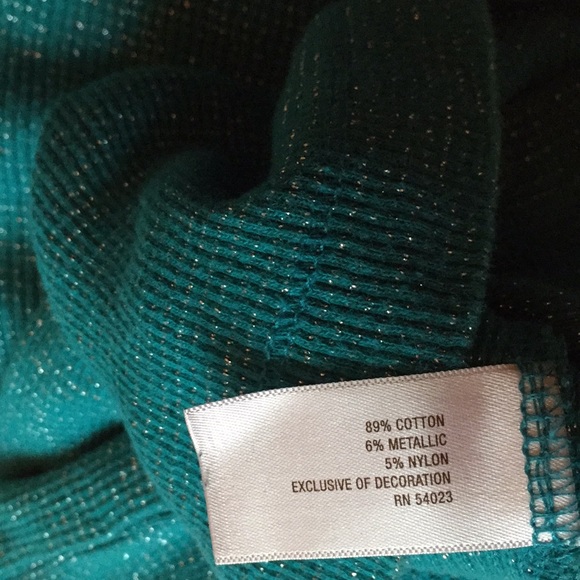 Old Navy Supersoft stretchy thermal teal with a hint of shimmering metallic - Picture 6 of 8